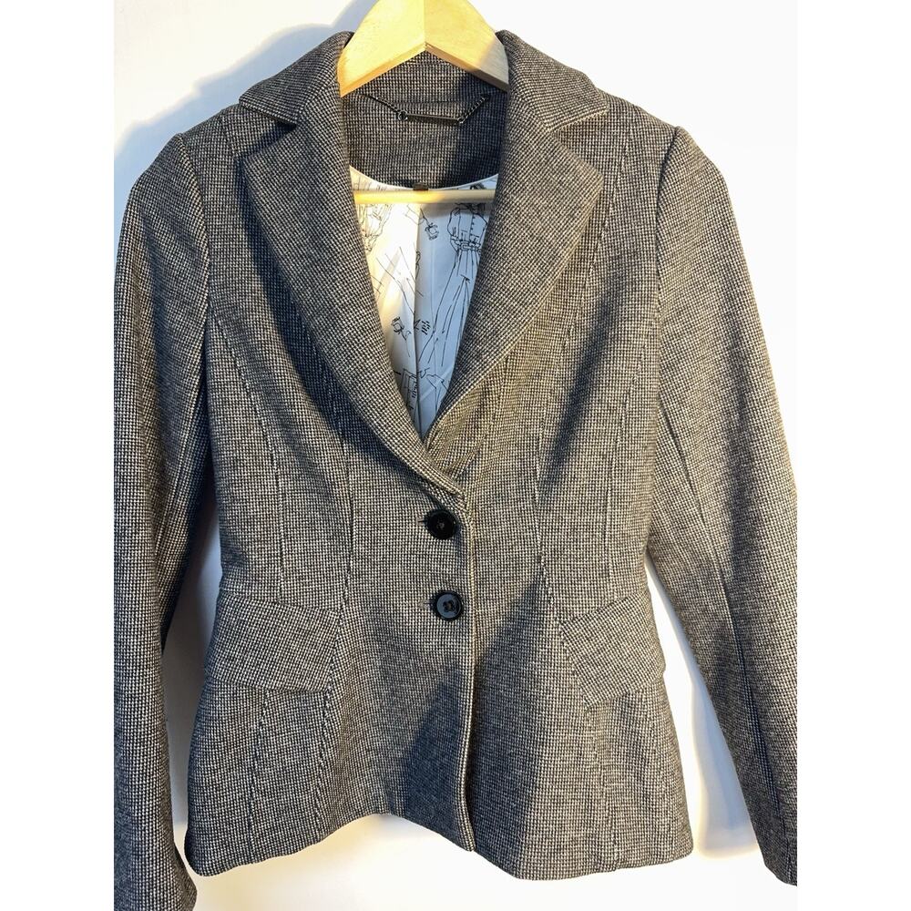 WHBM White House Black Market Gray Textured Blazer Womens 00 Tailored
